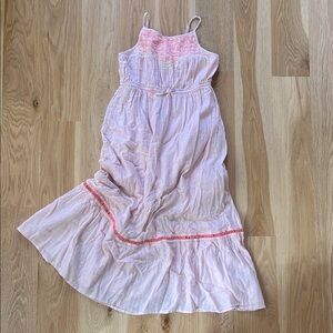Cat & Jack Girls Large Pink Maxi Dress with Embroidered Details